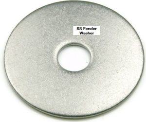 Fender Washers 304 SS – 1/4 x 1″ (.281 ID x 1 OD x .050 Thick)