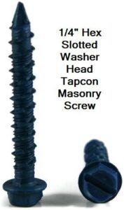 1/4" Hex Slotted Washer Head Tapcon Masonry Screw